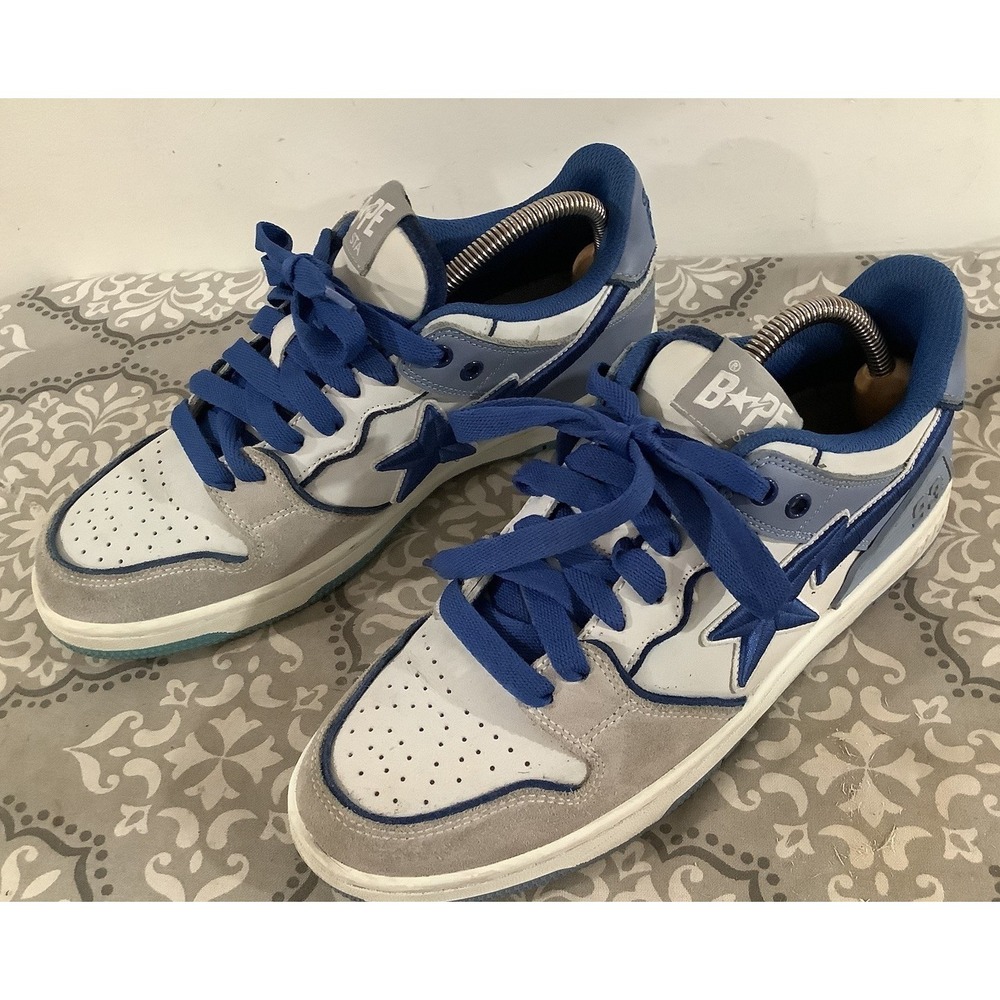 A Bathing Ape Men's Low Top Sneakers BAPE STA Blue Size8.5 US